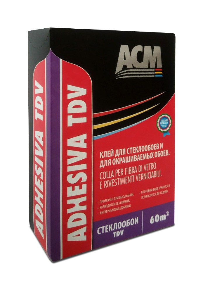 Adhesiva tdv - Концентрированный клей для стеклообоев: наносится непосредственно на стену, пачка 250 г., в коробке 24 шт.