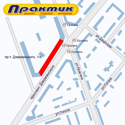 Новосибирск, Дзержинского улица, «Практик». Схема проезда к магазину