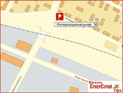 Уфа, Интернациональная улица. Схема проезда к магазину
