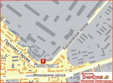Нижний Новгород, Героев проспект. Схема проезда к магазину