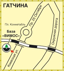 Гатчина, Киевская улица. Схема проезда к магазину