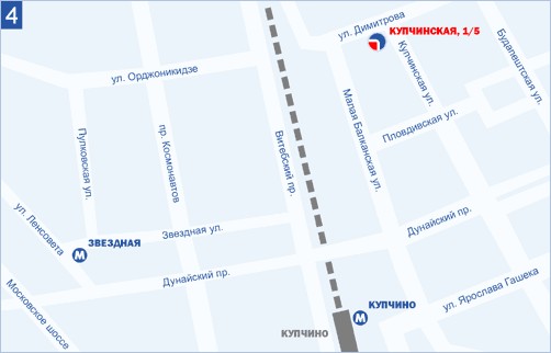 Санкт-Петербург, Купчинская улица. Схема проезда к магазину